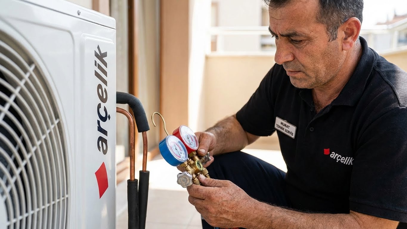 Arçelik klima gazı eksikliği ve iç ünite bakımı.