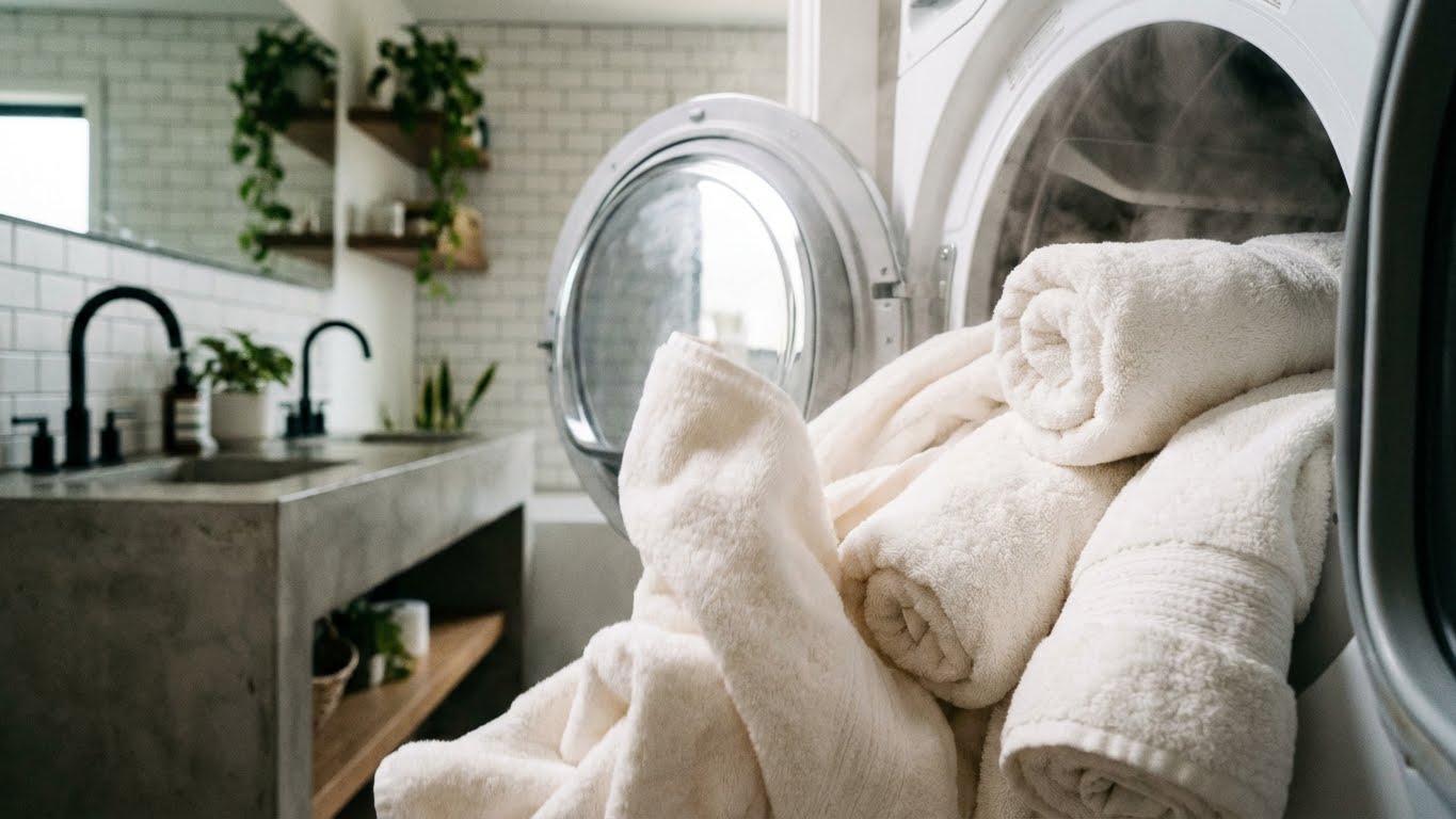 Arçelik kurutma makinesinde doğru programla kurutulmuş yumuşak havlular