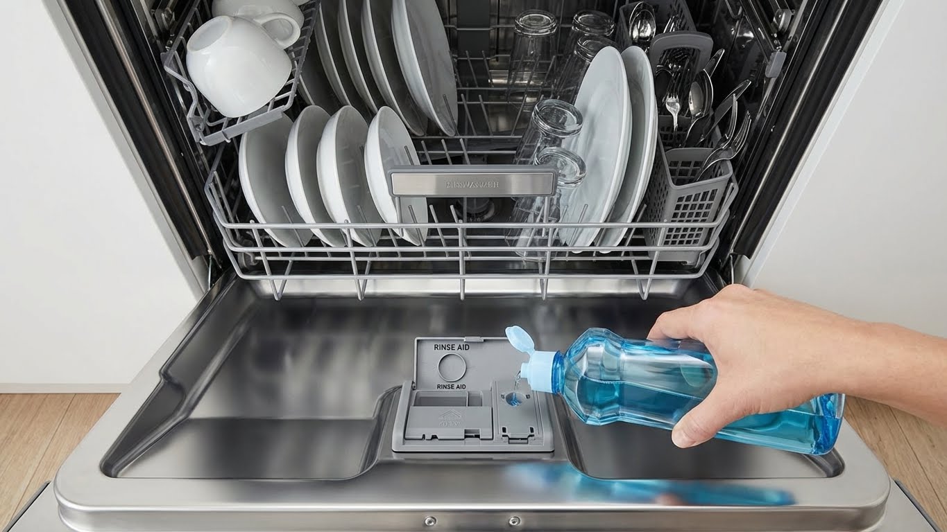 Bulaşık makinesi kurutma performansını artırmak için parlatıcı kullanımı ve doğru yerleşim düzeni.