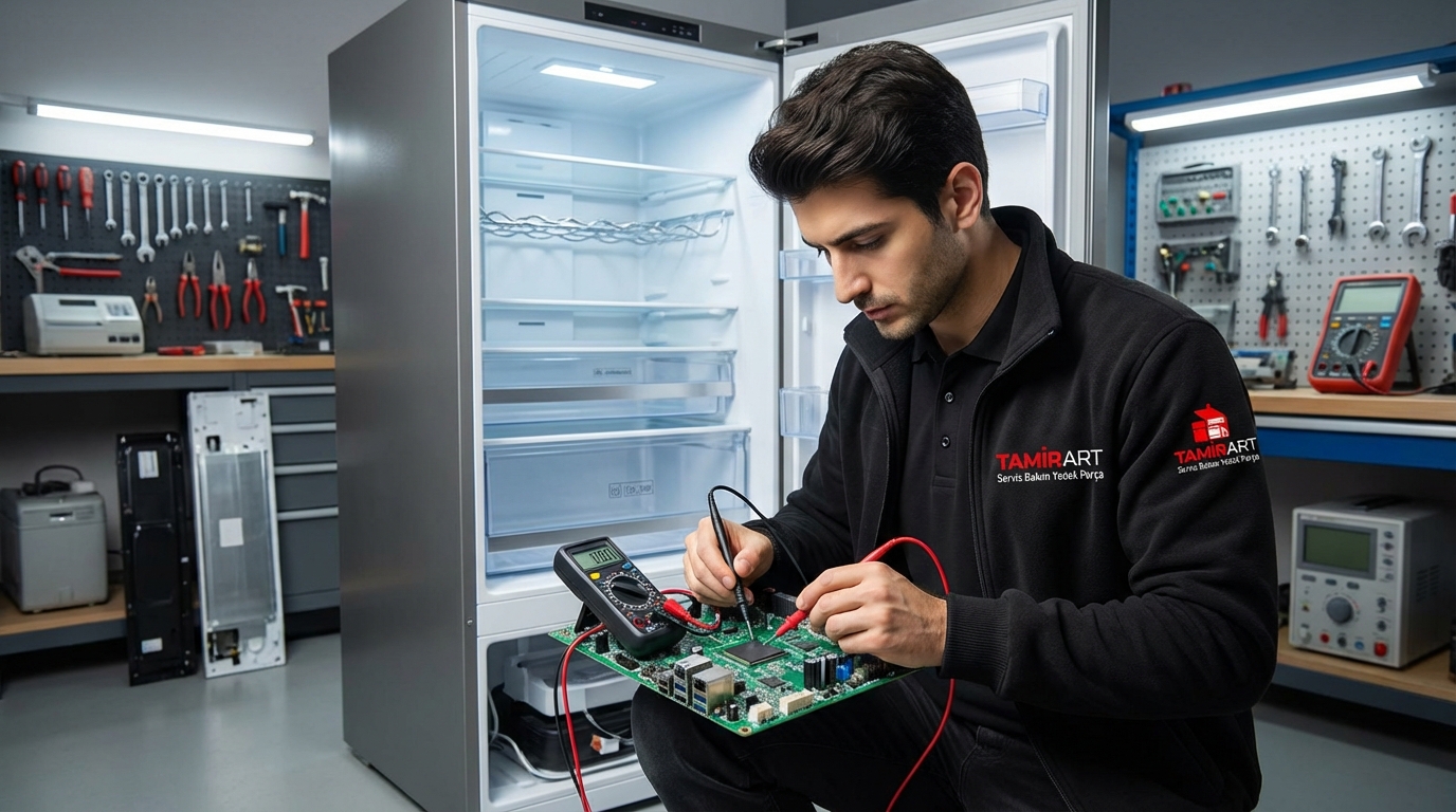 Buzdolabında kart arızası nasıl anlaşılır sorusu için teknik servis anakart sinyal testi.