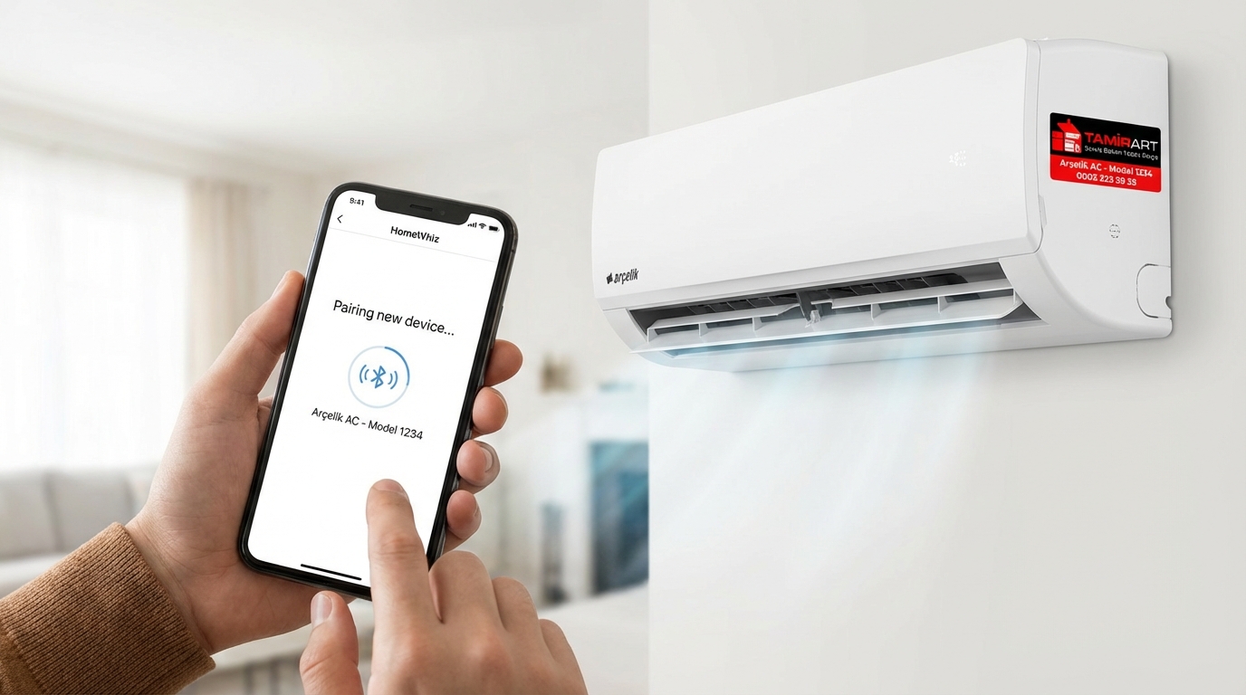 Arçelik klima servisi uzmanlığı ile dijital kurulum aşamaları.