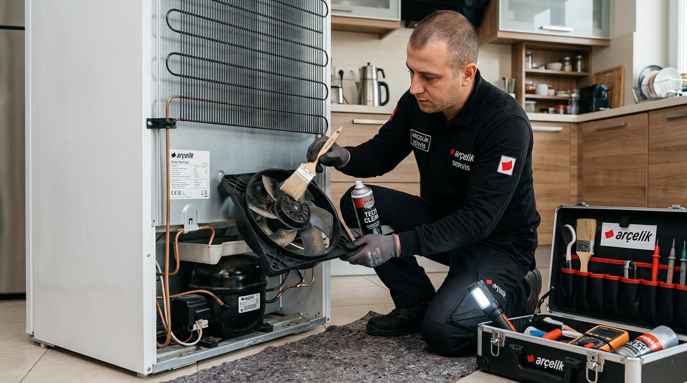 Arçelik beyaz eşya servisi buzdolabı ses arızası onarım süreci.