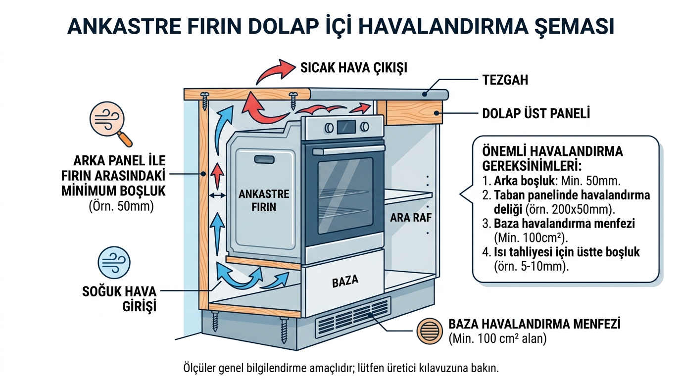 Ankastre fırın ömrünü uzatan doğru montaj ve havalandırma planı.