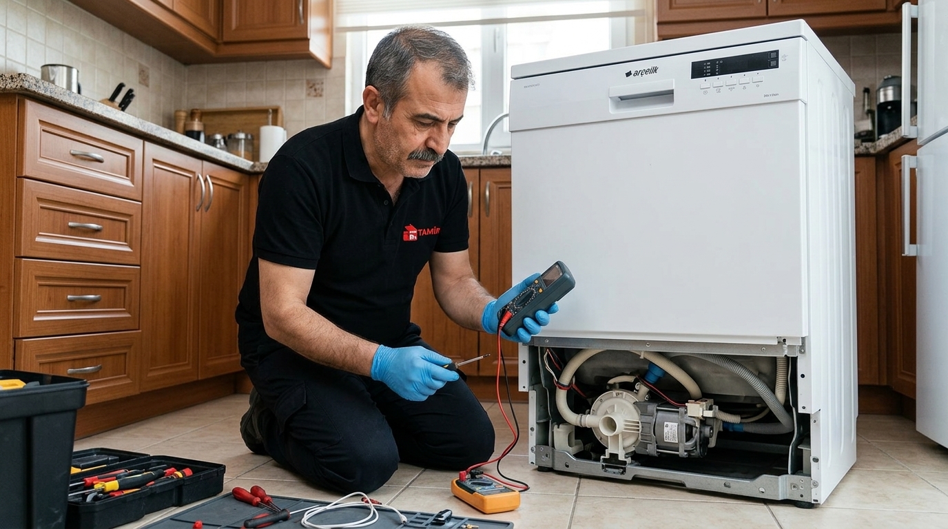 Arçelik bulaşık makinesi sirkülasyon pompası tamiri ve teknik servisi.