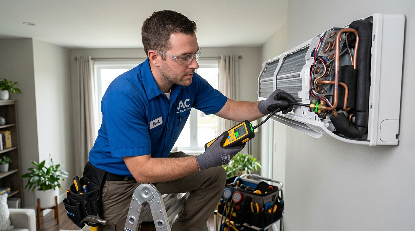 Klima servisleri tarafından gerçekleştirilen azotlu kaçak tespiti ve gaz basımı.