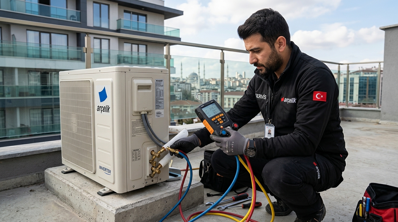 Kaliteli klima servis seçimi için dijital manifold ile teknik arıza tespiti.