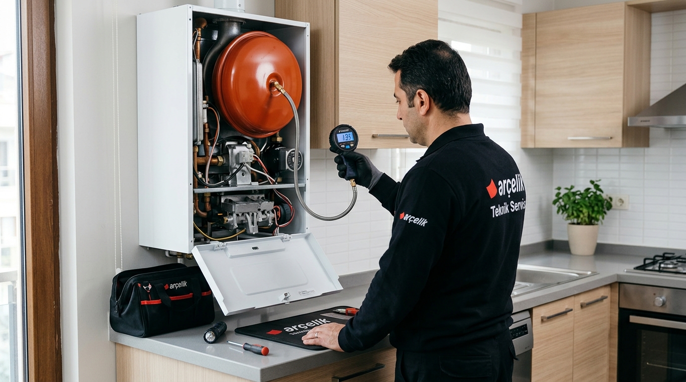 Kombi su basıncı ayarlama ve doldurma musluğu tamiri